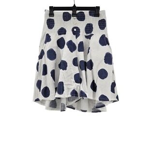 Camille & Co Linen Blend‎ Made in Italy Polka Dot Skirt Coastal Euro Summer M